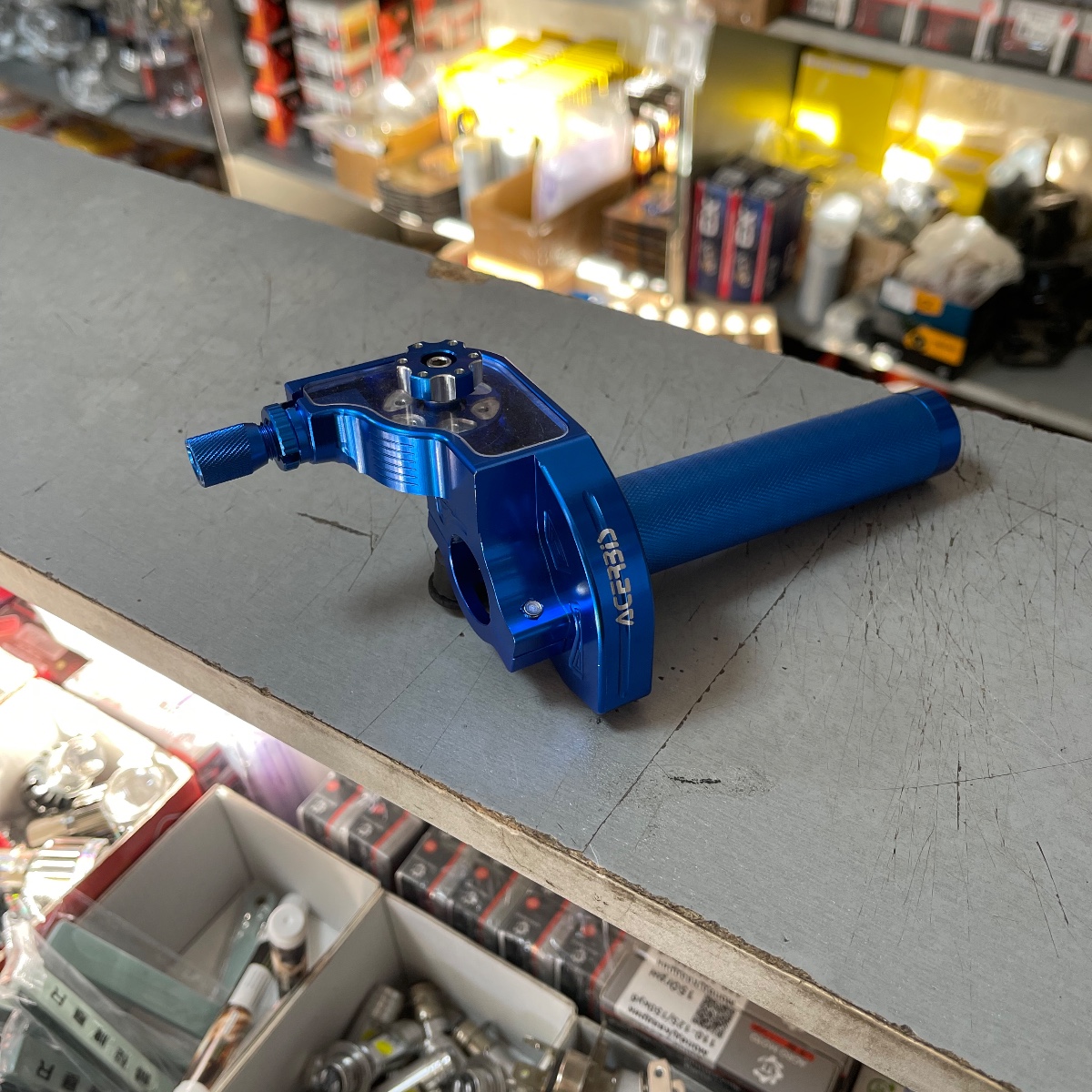 Ручка газу короткоходка «ACERBIS» - Blue