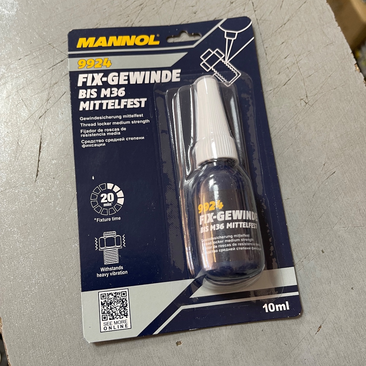 Фіксатор різьби середньої міцності MANNOL 9924 Fix-Gewinde (10мл)