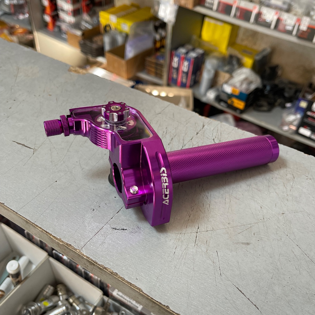 Ручка газу короткоходка «ACERBIS» - Purpule