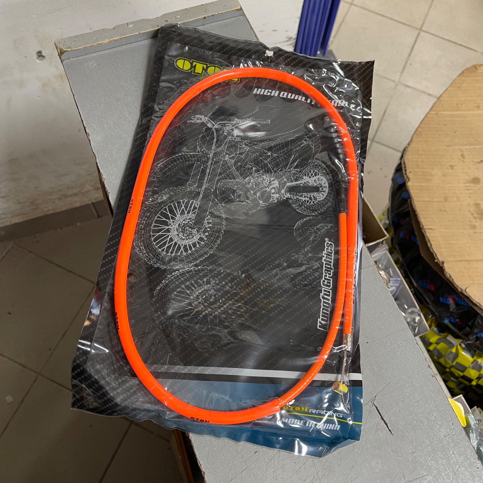 Трос щеплення OTOM (Коротший) до Мотоцикла, 1140/[80]мм - Orange