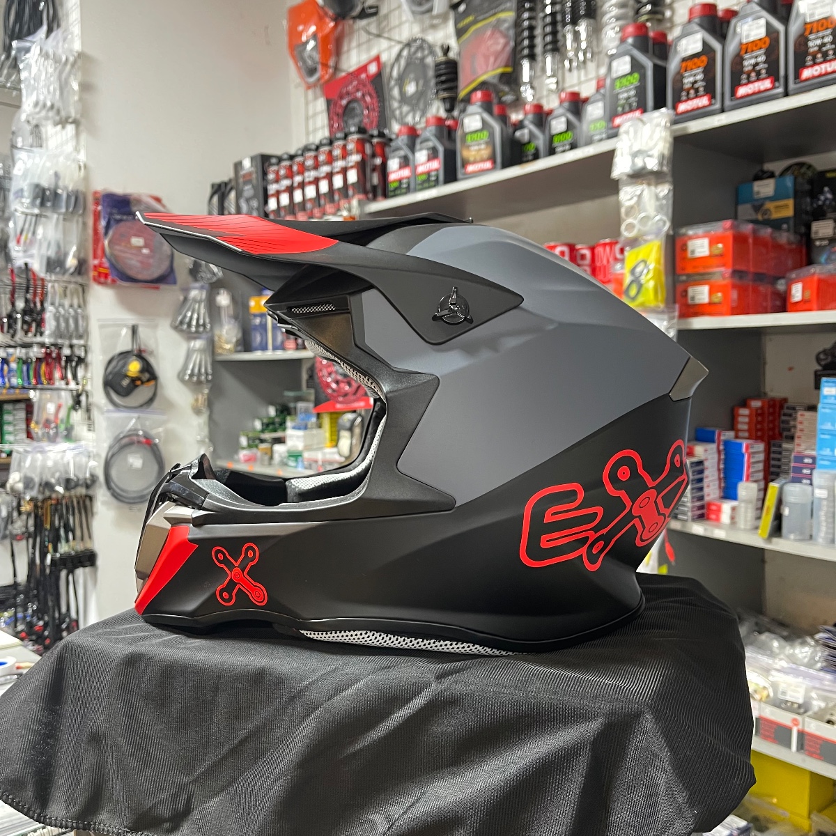 Мотошолом EXDRIVE EX-806 (Black/Red) для Ендуро та мотокросу