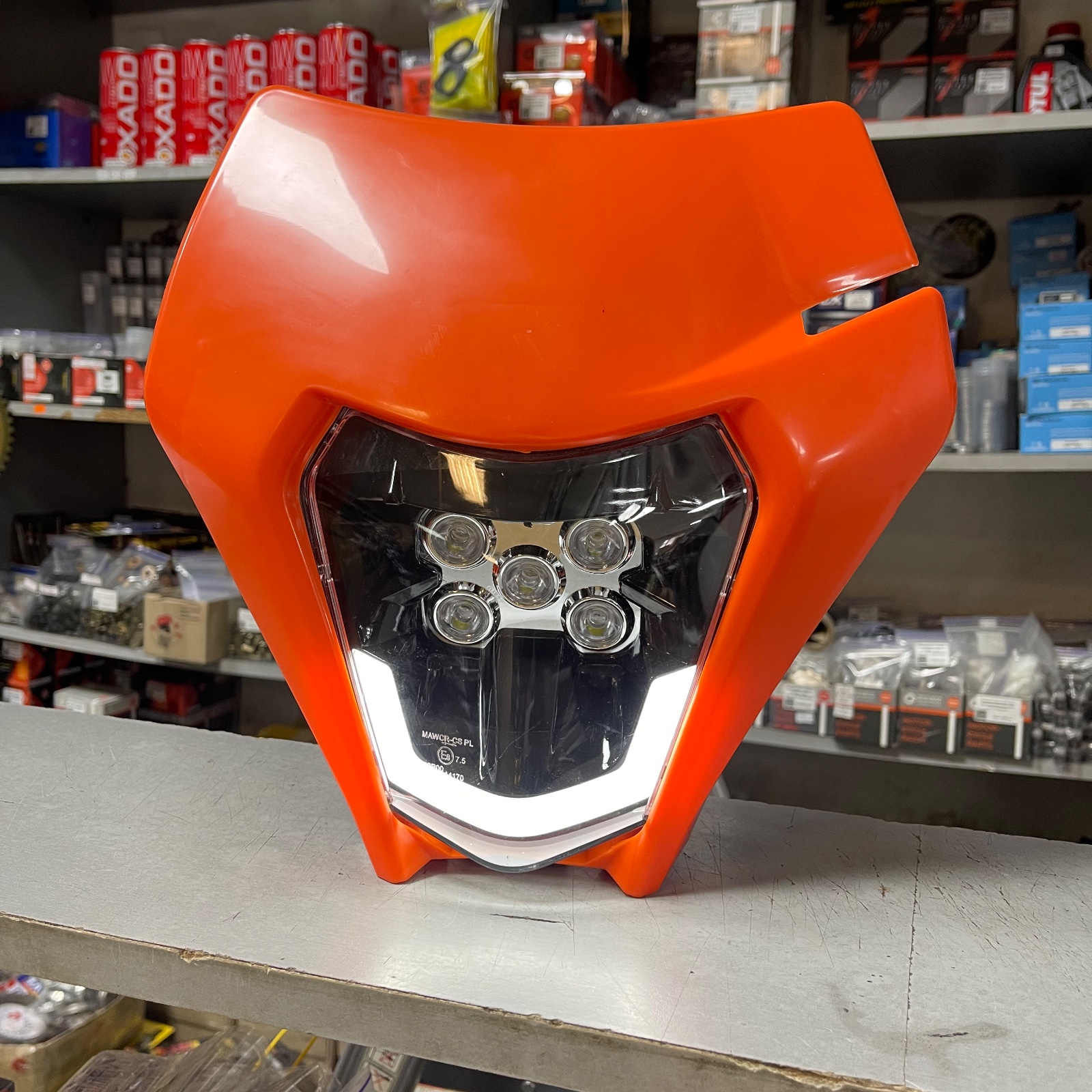 LED фара з Щитком до KOVI, GEON, Spark, JHL, Profactory - Ціла(Orange/White)
