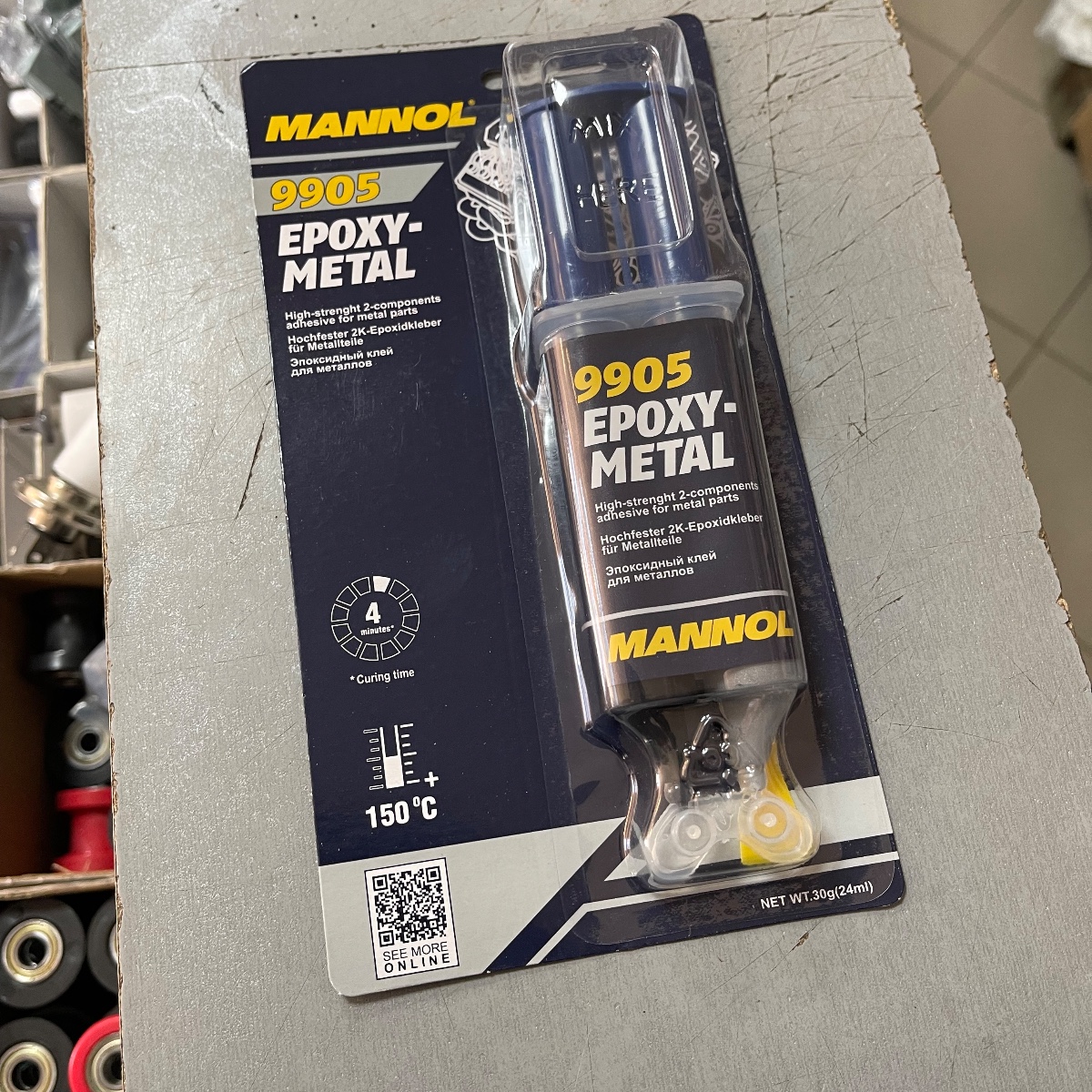 Двокомпонентний епоксидний клей для металу MANNOL Epoxy-Metal (30г)